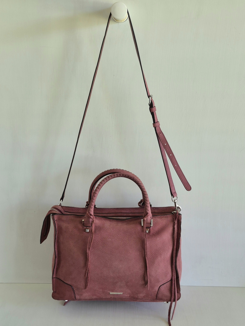 Rebecca Minkoff Rose Blush Soft Pebbled Leather Satchel with Removable Strap